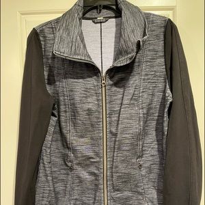 Free People Gray and Black Varsity Jacket